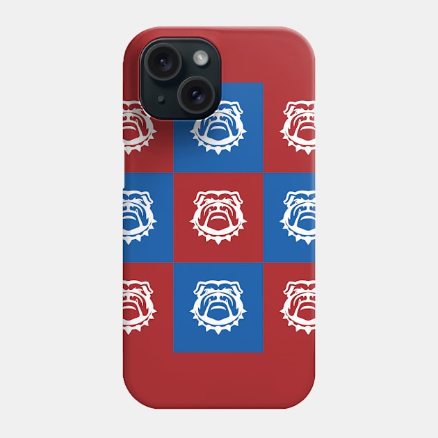 Red White and Blue Nine Bulldog Cares Phone Case by College Mascot Designs