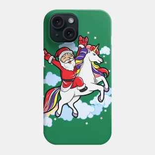 Santa Rocking Out Unicorn Christmas Phone Case