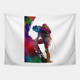 Mountaineer climbing sport art #mountaineer #climbing #sport Tapestry