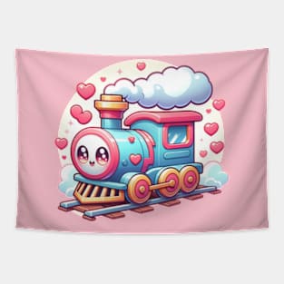 Train Valentines Tapestry