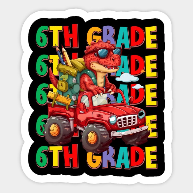 T rex 6th grade Back to School - 6th Grade - Sticker | TeePublic
