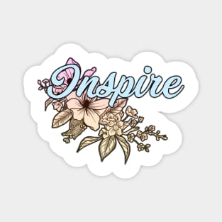 'Inspire' Floral Typography Design Magnet