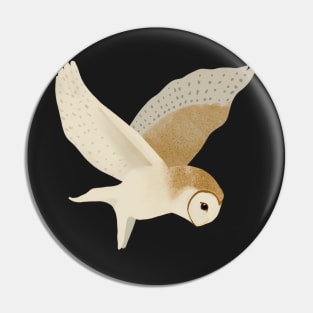 Barn Owl in flight with purple sky Pin