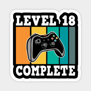 Level 18 Complete 18th Birthday 18 Years Gamer 2002 Magnet