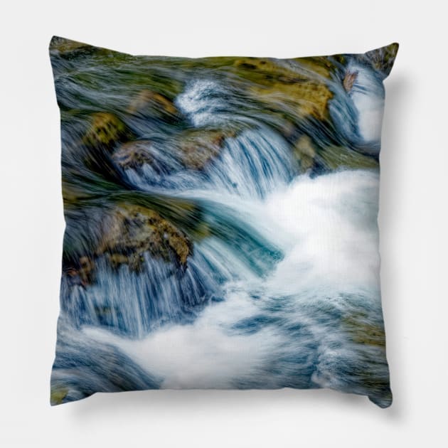 A crystal clear mountain stream Pillow by stevepaint