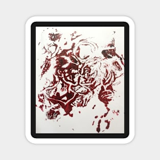 Midnight Feast (wlw vampires) - monoprint Magnet