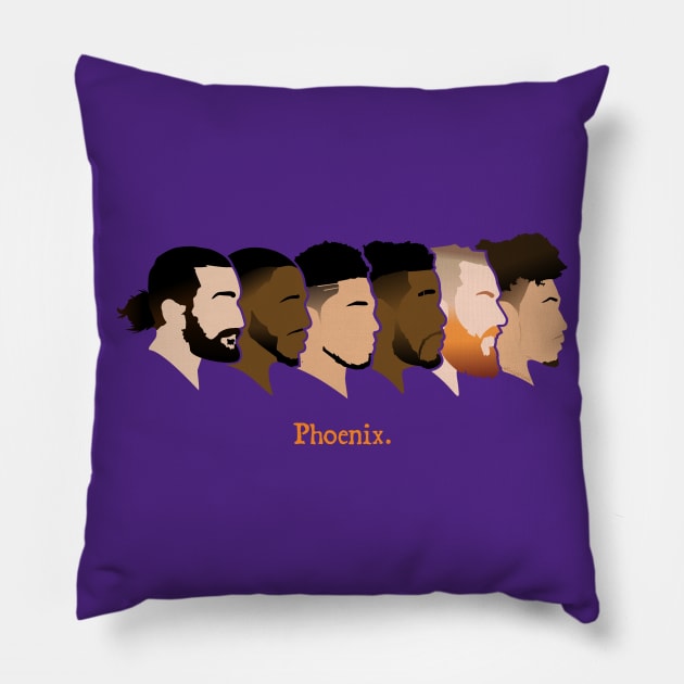 Phoenix Suns Profile Dark Pillow by CraigAhamil