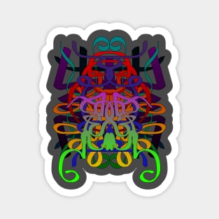 Abstract Symmetrical Colorfull Ribbons Magnet