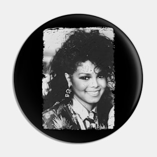 Retro Janet Jackson portrait Pin