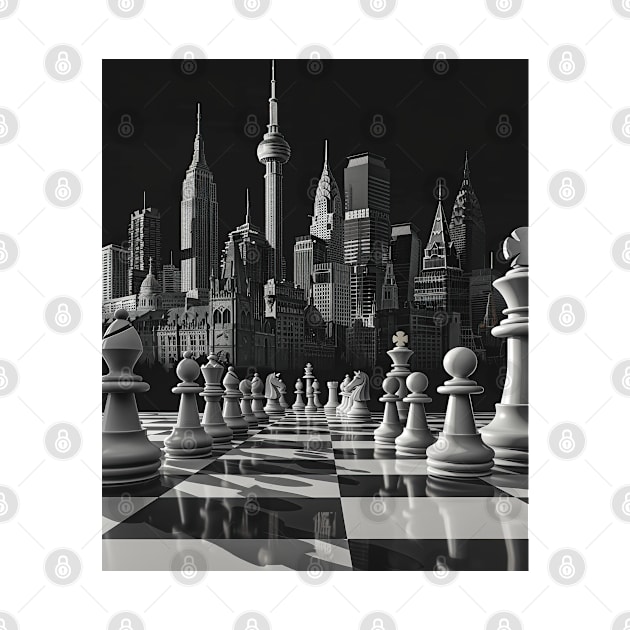 Metropolitan Checkmate: Chess City Skyline gift by familycuteycom