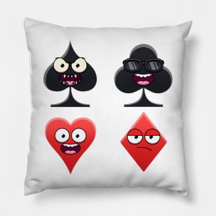 Funny Poker Card Suits Pillow