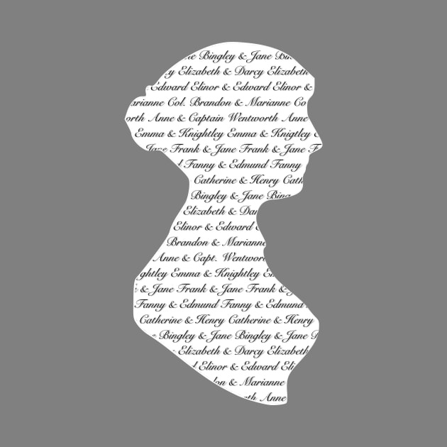 Jane Austen Romance Silhouette by LoveLiterature