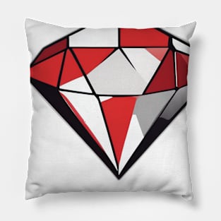 Geometric Diamond Design in Red and White No. 643 Pillow