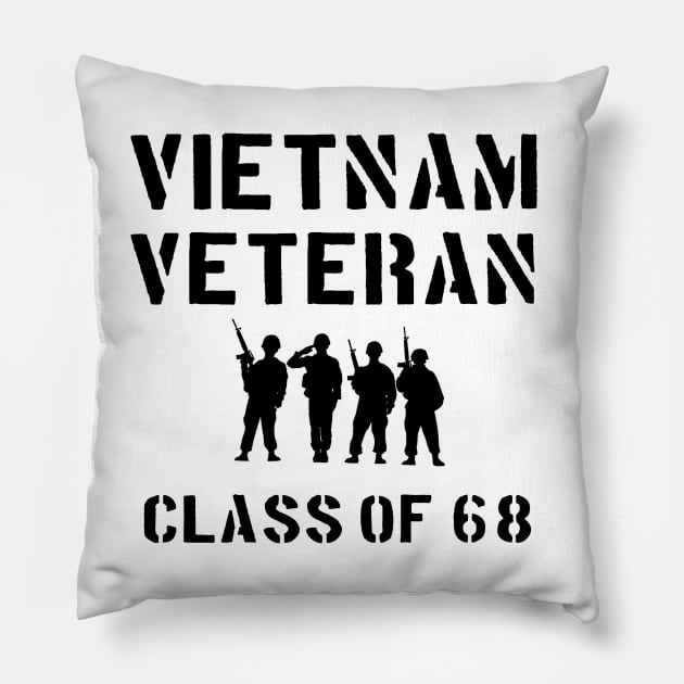 Vietnam Veteran Class of 68 Pillow by Dirty Custard Designs 