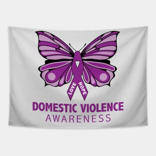 Domestic Violence Awareness Purple Butterfly Ribbon Tapestry