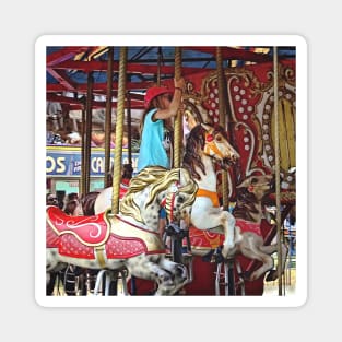 Little Girl on Merry-Go-Round Magnet