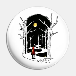 INTO THE WOODS (black and white) Pin