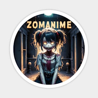 Zombie Anime girl, ZOMANIME cute monster kawaii anime tee Magnet