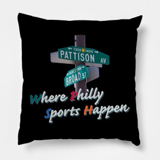 Broad and Pattison where Philly Sports Happen Pillow