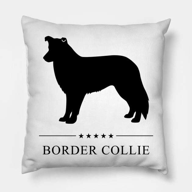 Border Collie Black Silhouette Pillow by millersye