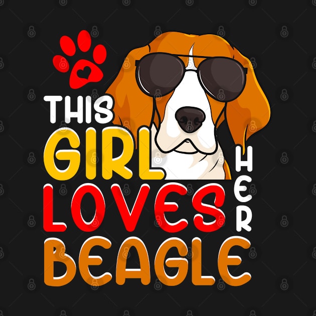 This Girl Loves Her Beagle Beagle Gifts for Beagle Lovers by Beautiful Butterflies by Anastasia