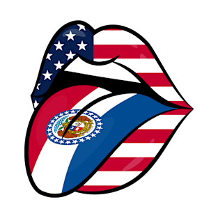 Missouri American Flag Mouth T-Shirt