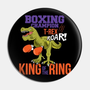 T Rex Boxing Roar Illustration Pin