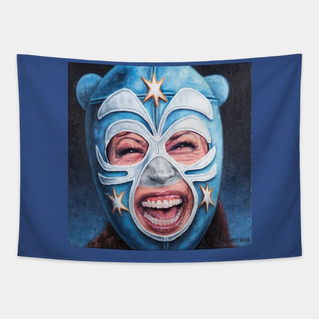 Kamala: Wrestling Mask Portrait Tapestry by Hello1964