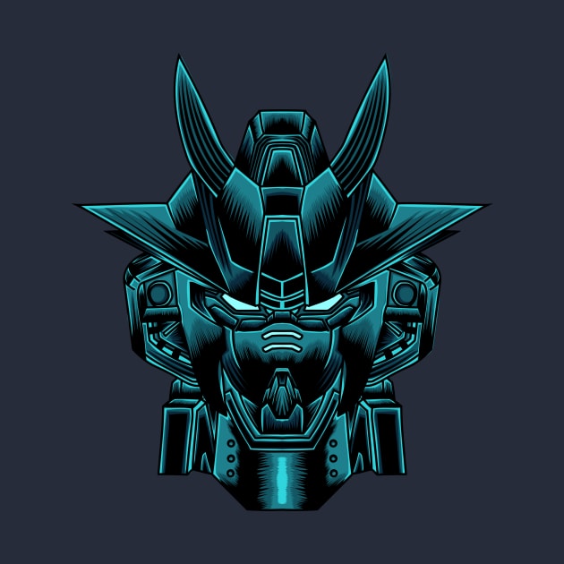 Blue robot illustration by Pipop Std