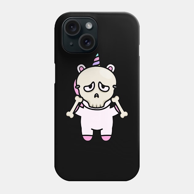 Skeleton Unicorn Phone Case by Hispaniola-Fineart