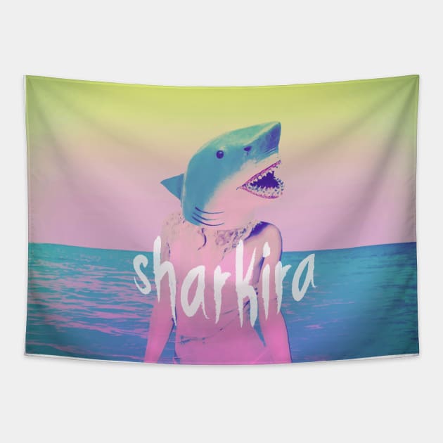 sharkira summer shirt and more Tapestry by Naive Rider