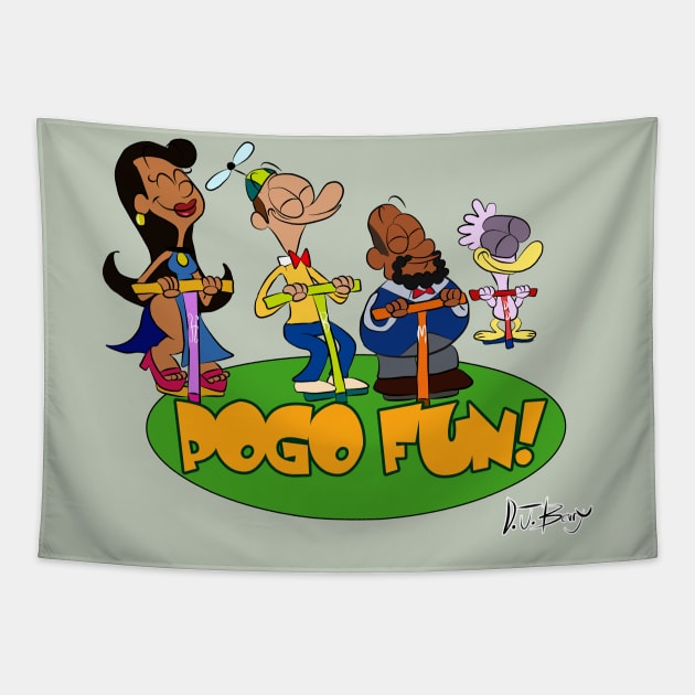 Pogo Fun! Tapestry by D.J. Berry