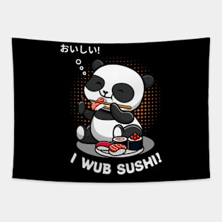 Panda's Got the Sushi Love Tapestry