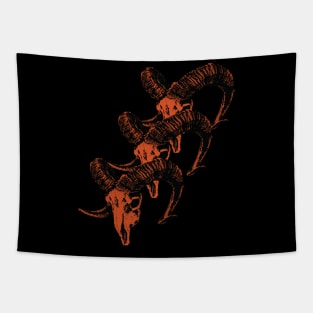 Red Aries Triple Descension Tapestry