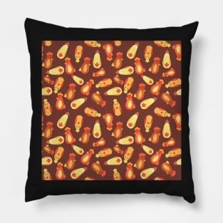 Watercolor Chicken Pattern Pillow