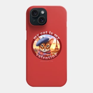 My French Valentine Cat Abyssinian Life 01A Phone Case