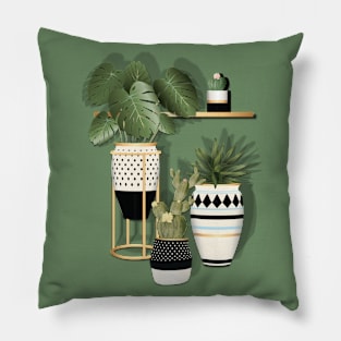 Potted Green Plants Pillow