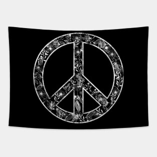 Flower Peace Sign Tapestry