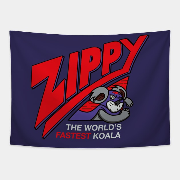 Zippy - The World's Fastest Koala (Purple) Tapestry by jepegdesign