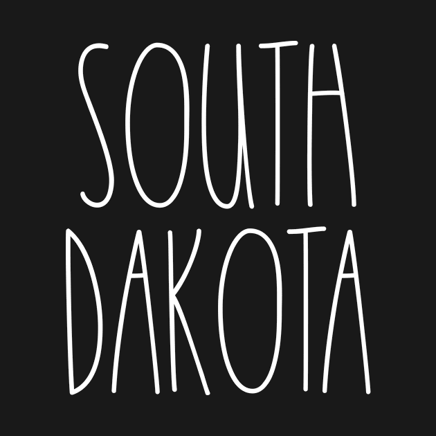 South Dakota Cute Minimalist Long Letters by vintageinspired