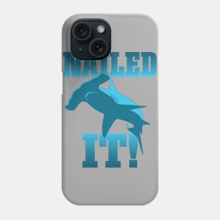 Funny Skateboarder Stuff - Faded Nailed It Hammerhead Shark graphic Phone Case