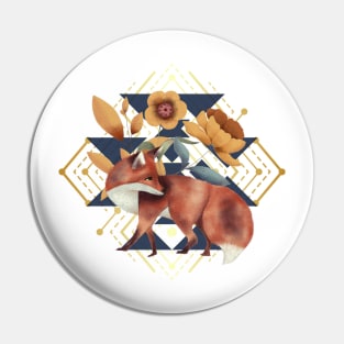 Geometric Tribal Fox Totem Boho Pin