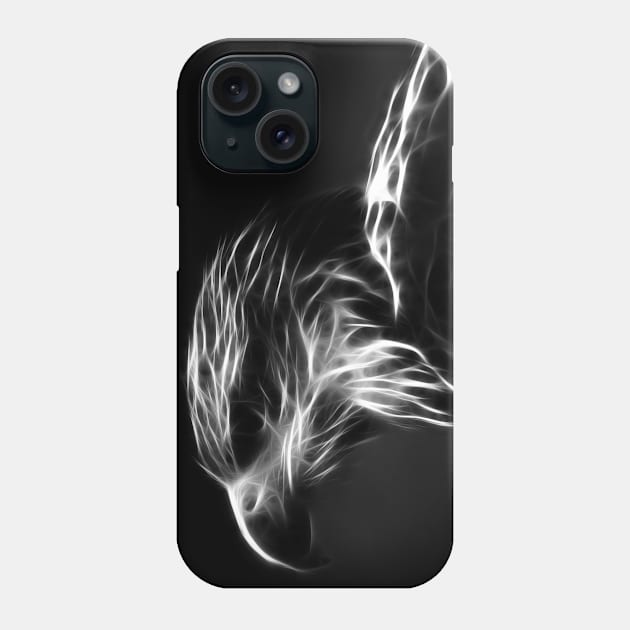 eagle head, glowing - black white Phone Case by hottehue