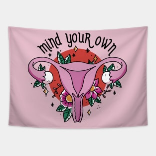 Mind Your Own Uterus // Vintage Tattoo Style Feminism Tapestry