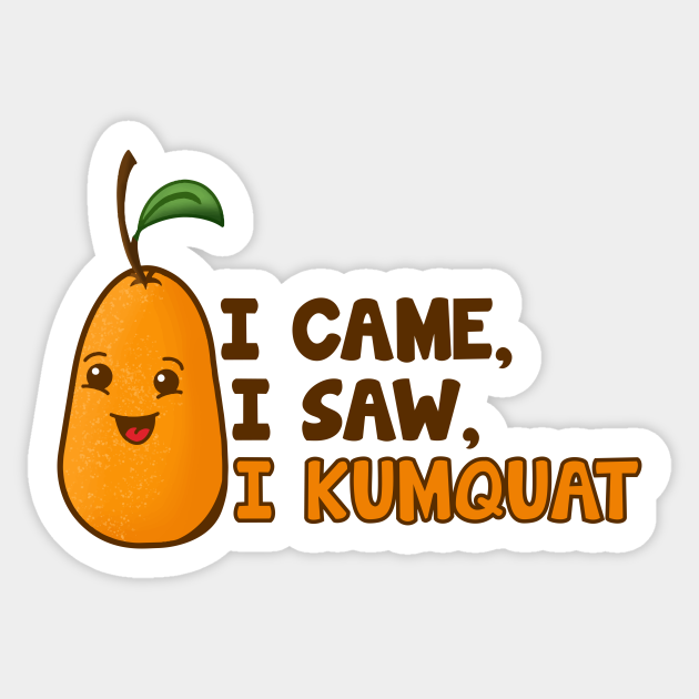 I Came, I Saw, I Kumquat - Cute Fruit - Kumquat - Sticker