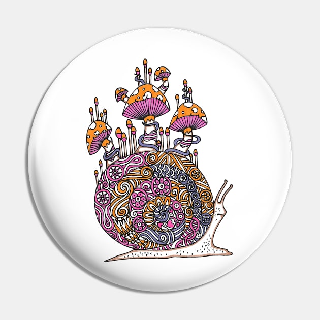 Mushroom Snail Pin by ogfx