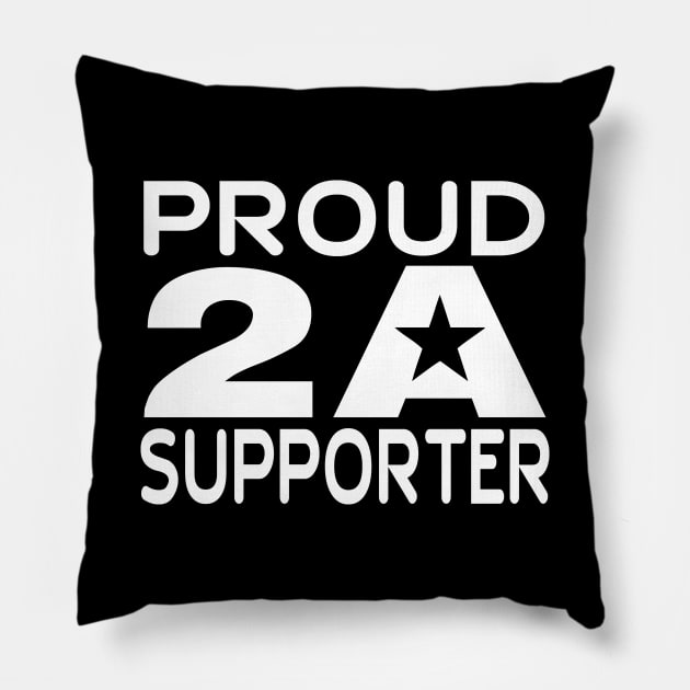 Proud 2A Supporter   (dark tees) Pillow by Illustratorator