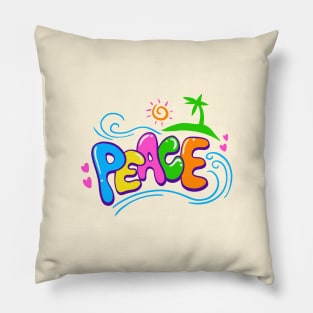 Peace and love Beach Vibes Pillow