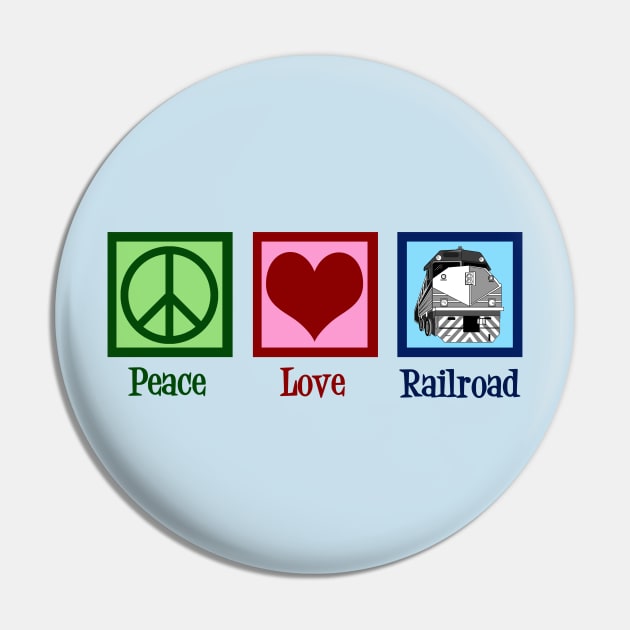 Peace Love Railroad Pin by epiclovedesigns