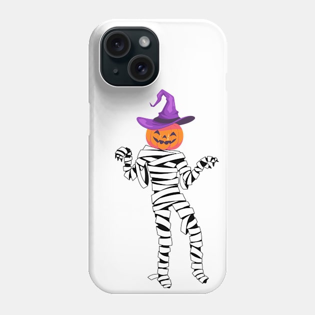 Mummy with pumpkin face Phone Case by PARABDI